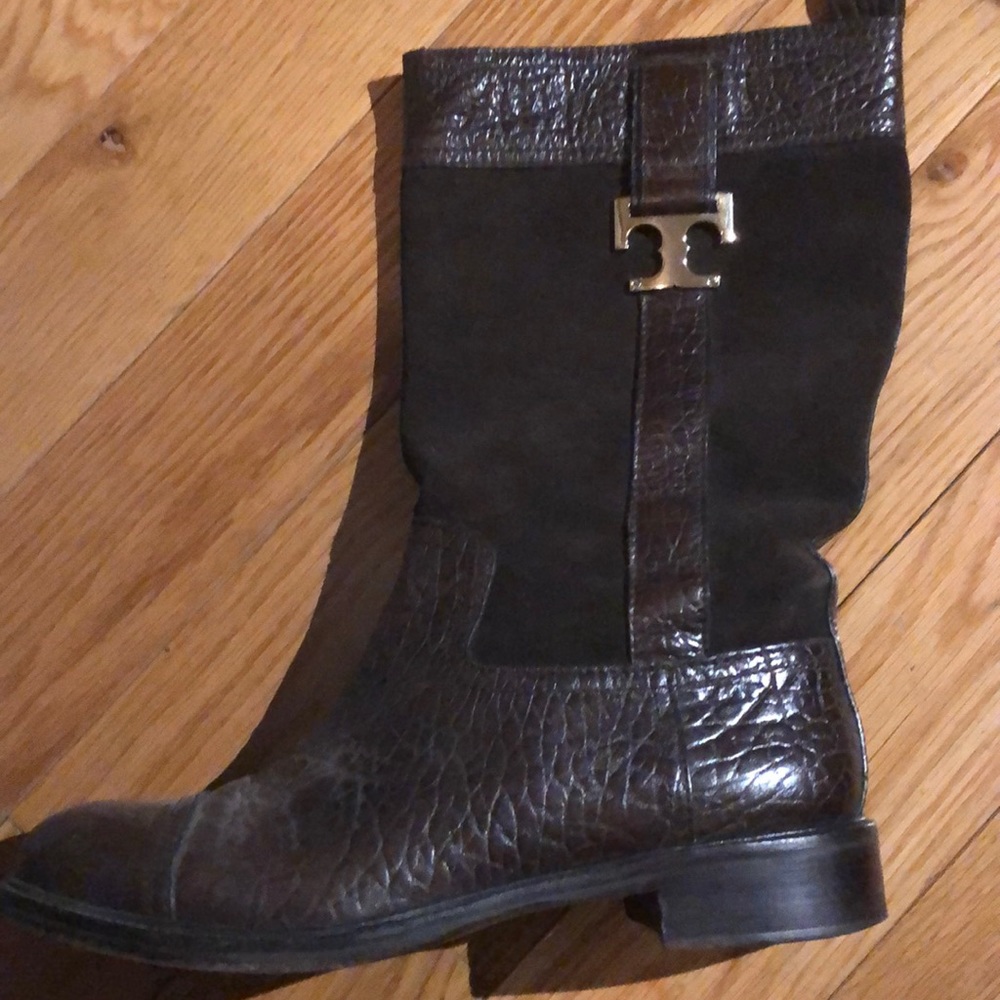 Dark brown Tory Burch mid calf boots